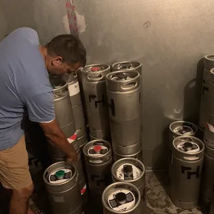 Preparing the key lime beer so we could taste it -ps, it&apos;s amazing!