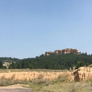 a mountain in the distance