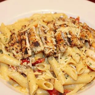 spicy chicken &amp; shrimp pasta