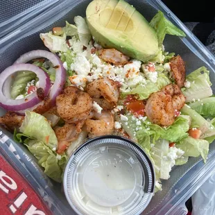 Avocado shrimp salad w ranch
