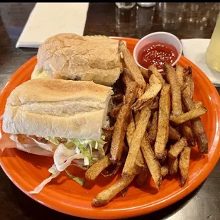 Philly Sub Sandwich w/ seasoned fries