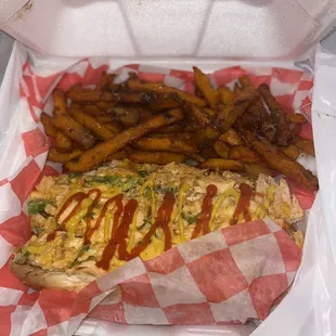 Salmon Cheesesteak &amp; Sweet Potato