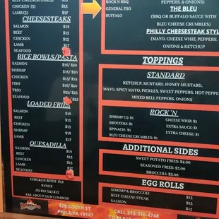  a menu for a restaurant
