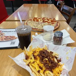 Pizza and loaded fries