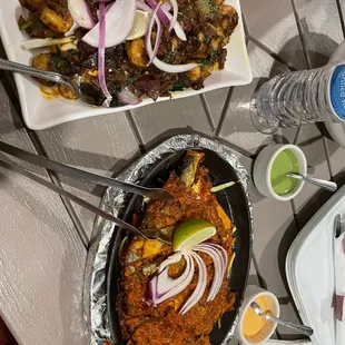 Tandoori Pompret and  shrimp Prawns Pepper Pan Fry