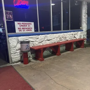 The front of the building