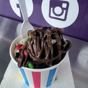 Naught Nutella with a bunch of yummy toppings!