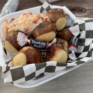 Soft Pretzel with Pimento Cheese