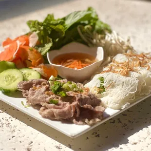 Bánh hỏi - A popular Vietnamese dish 
Your choice of Beef or Pork