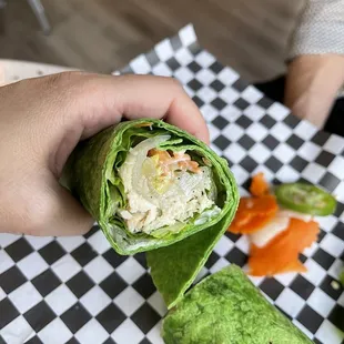 Spinach wrap with chicken