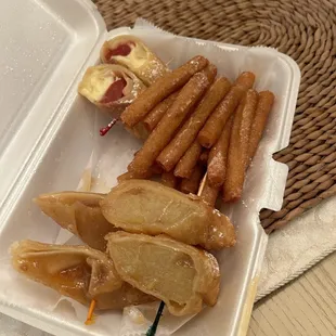 Strawberry Cheesecake Egg Roll Peach Cobbler Samplers