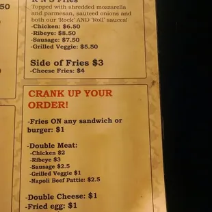 menu