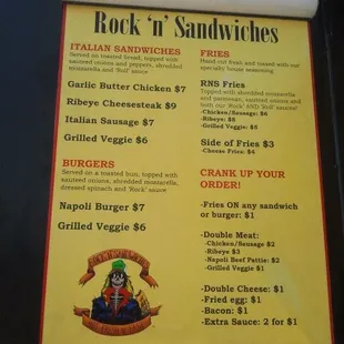 menu