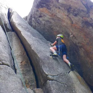 My son climbing just to the left of the bat cave!