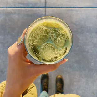 Iced matcha latte