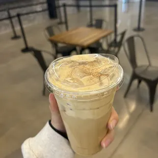 Pumpkin spice latte with pumpkin foam! 10/10!!