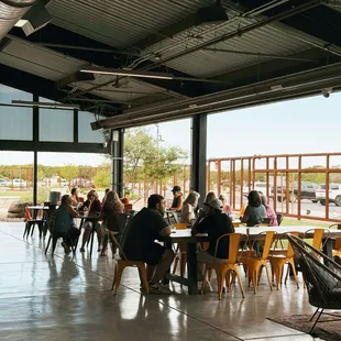 A huge open patio with plenty of seating!