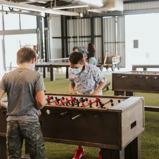 An awesome outdoor space with family games.