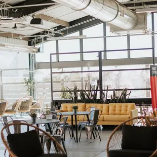 tables and chairs in a large open space