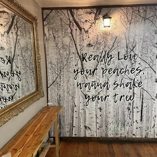 Ladies room with original flooring from 1800's