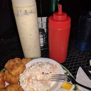 Tartar sauce... Ketchup bottle for scale