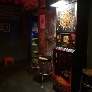 a dart and a dart board