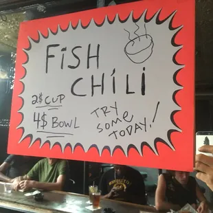 The often imitated rarely done right, FISH CHILI!!! A old school Pittsburgh bar food