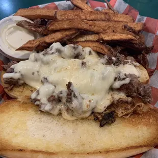 Cheese Steak with fries