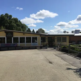 the front of the building