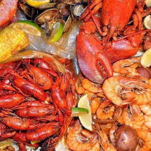 Lobster, seasonal shrimp crawfish