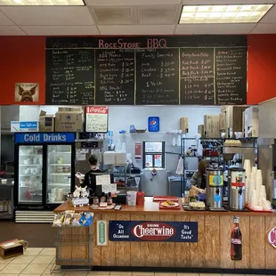 Front counter and menu