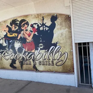 a sign for rockabilly