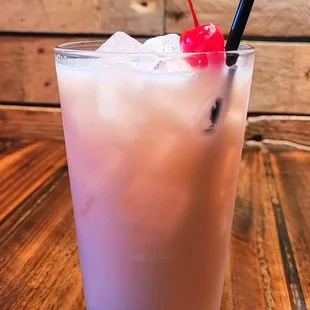 House infused drink special!!
Strawberries &amp; Creme features our house-infused strawberry vodka blended with soda,sprite, and half and half