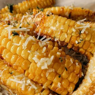 September Special  Corn Riblets
Fresh snackable sweet corn tossed in savory parmesan, garlic, and butter.