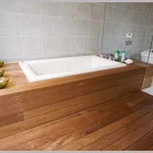 a bathtub and shower