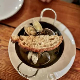 Barron Point Manila Clams, toasted fennel seed, lemon, pastis, parsley, grilled bread