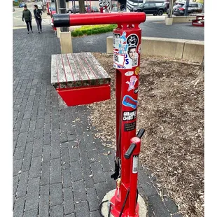 Bike Repair Station @ Rocket Baby Bakery Wauwatosa, WI Coffee &amp; Tea Breakfast &amp; Brunch Pastry Breads Sandwiches. &amp; Salads Patio.Cool!