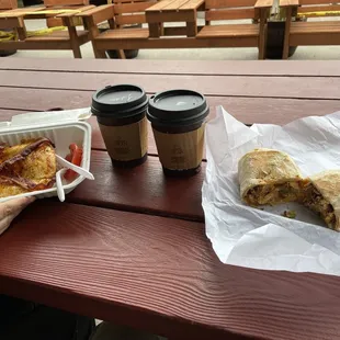 Open faced Sando and breakfast wrap