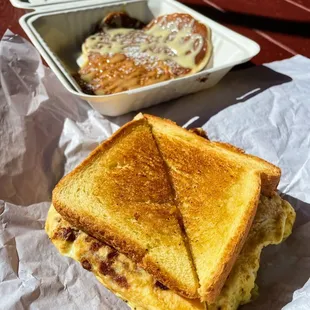 Bacon, Egg, + Cheese Sando and 1+1
