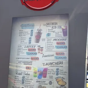 Rocket Brother's full menu