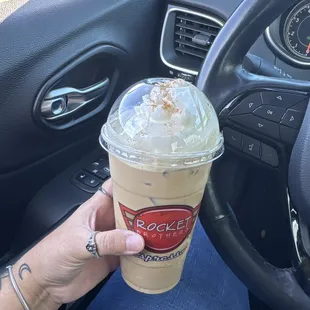 Snicker Doodle Latte extra shot of espresso