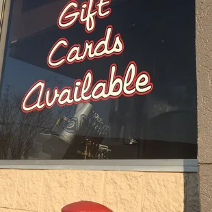 gift cards available