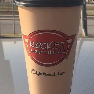 Hot large White Mocha. They put whip cream on the top inside and a chocolate covered expresso bean on top of the cup.