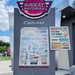 a sign for the restaurant