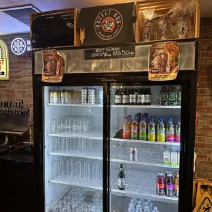 a display of drinks