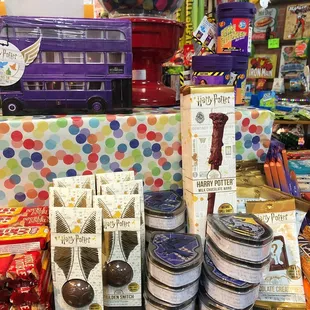 a variety of candy and candis