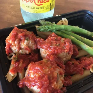 Chicken Polpette 420 Cals, 53gP, 4gF, 42gC