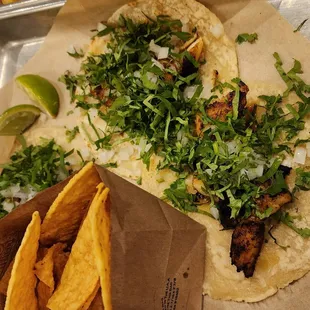 Pair of fish tacos w/chips ($11, 3/21/24)