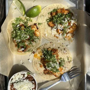 *Traditional Fish Tacos ($11)