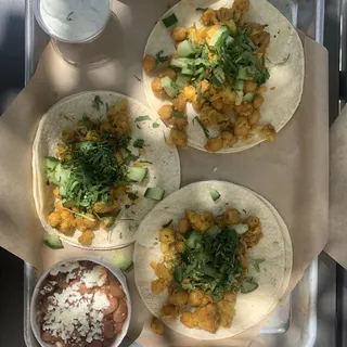 *Deluxe Cauliflower Chickpea Tacos